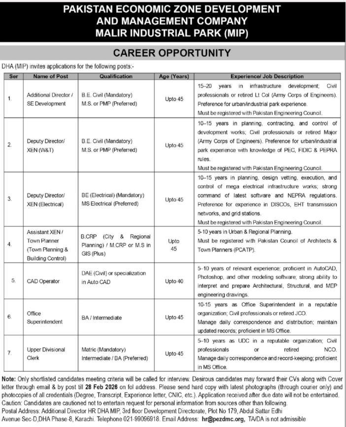 Defence Housing Authority DHA Karachi Jobs 2026